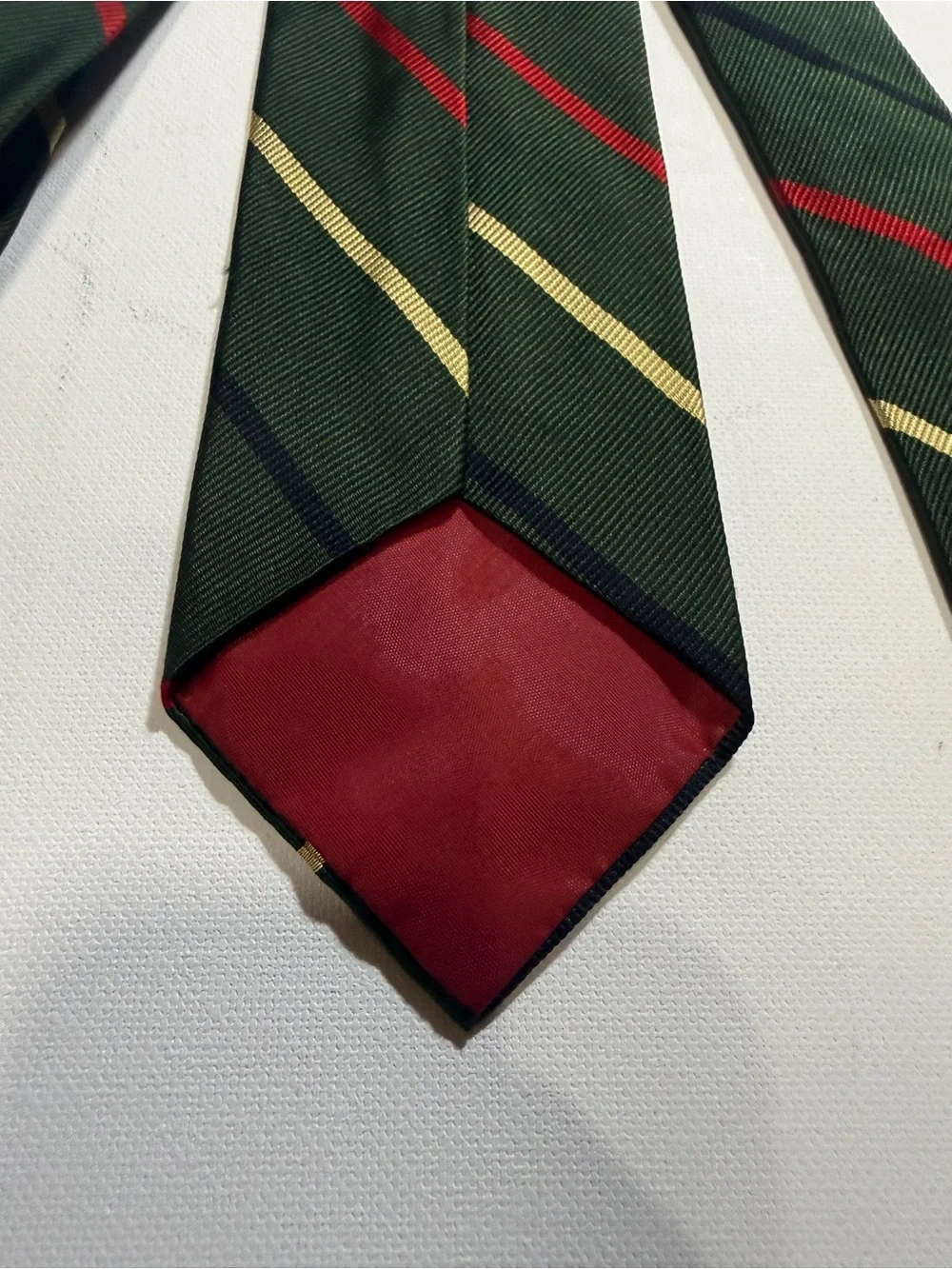 Men's Green Striped Silk Tie